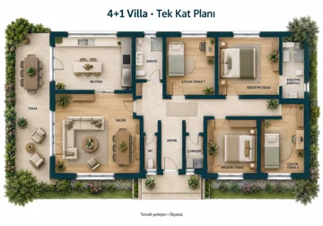 4+1 villa · Kat planı